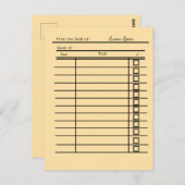 「ヴィンテージ・ライブラリ・カードのPOST ITノートパーソナライズされた」 ポストカード (正面/裏面)