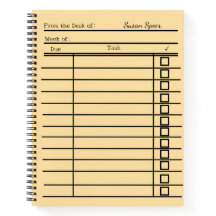 「ヴィンテージ・ライブラリ・カード・スパイラル・ノートパーソナライズされた-