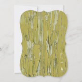 ヴィンテージ ライム オールド ウッド ラブ バード ウェディング インビテーション (裏面)