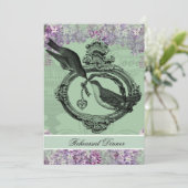 ヴィンテージ ライラックのロケット式リハーサルディナー招待状 招待状 (スタンド正面)