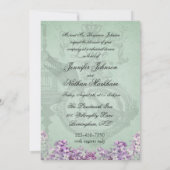 ヴィンテージ ライラックのロケット式リハーサルディナー招待状 招待状 (裏面)