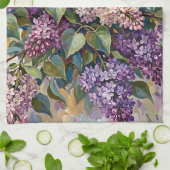ヴィンテージ ライラックの花 キッチンタオル (折り畳み)