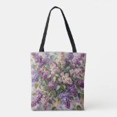 ヴィンテージ ライラックの花 トートバッグ (裏面)