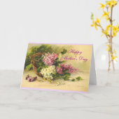 ヴィンテージ·ライラック カード (黄色い花)