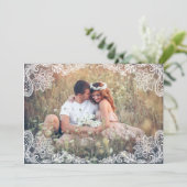 ヴィンテージ ライラック フォト セーブ ザ デート アナウンスメント 招待状 (スタンド正面)