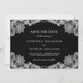 ヴィンテージ ライラック フォト セーブ ザ デート アナウンスメント 招待状 (裏面)