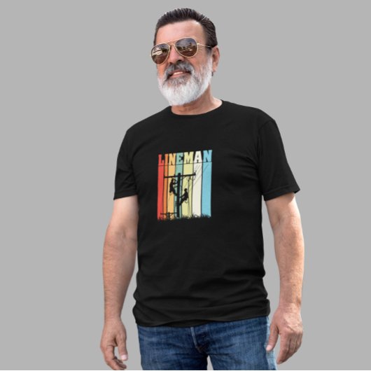 ヴィンテージ ラインマン レトロ 電気作業員 ギフト アイデア Tシャツ