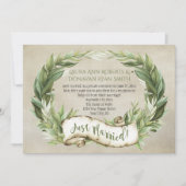 ヴィンテージ ラウレル フレーム バナー 受付のみ 招待状 (正面)