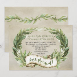 ヴィンテージ ラウレル フレーム バナー 受付のみ 招待状