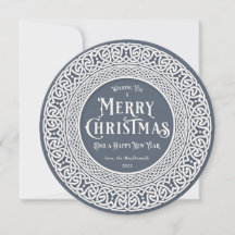 ヴィンテージ ラウンド ブルー + オフホワイト ケルト