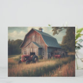 ヴィンテージ/ラスチック納屋とトラクタアート シーズンカード (スタンド正面)