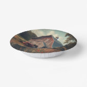 ヴィンテージ/ラスチック納屋とトラクタアート ペーパーボウル (傾斜あり)