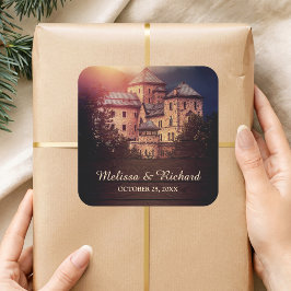 ヴィンテージ ラスティック おとぎ話の城のギフト スクエアシール