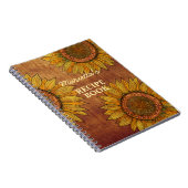 ヴィンテージ ラスティック ひまわり かわいい オーダーメイド レシピ ノートブック (右側)