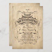 ヴィンテージ ラスティック ウェディング インビテーション (正面/裏面)