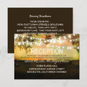 ヴィンテージ ラスティック ウェディング レセプション カード ライト付き (正面/裏面)