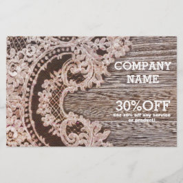 ヴィンテージ ラスティック ウエスタン カントリー シック レース バーンワッド チラシ