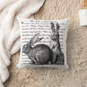 ヴィンテージ ラスティック ウサギ ブラック＆ホワイト トス ピロー (ブランケット)