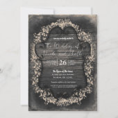 ヴィンテージ ラスティック ウッド & ベイビーズ ブレス 招待状 (正面)