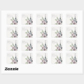 ヴィンテージ ラスティック エッフェル塔 フラワーブライダルシャワー スクエアシール (シート)