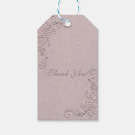 ヴィンテージ ラスティック エレガント ローズ コーナー ウェディング ギフトタグ