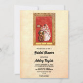 ヴィンテージ ラスティック オールド ロマンティック カップル ブライダル シャワー 招待状 (正面)