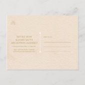 ヴィンテージ ラスティック ツリー & ライト ウェディング セーブ ザ デート 案内ポストカード (裏面)