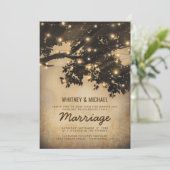ヴィンテージ ラスティック ツリー ライト ウェディング レセプション 招待状 (スタンド正面)