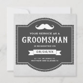 ヴィンテージ ラスティック ヒゲ groom's men リクエスト 招待状 (正面)