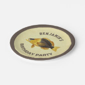 ヴィンテージ ラスティック フィッシング バースデーパーティ ペーパープレート (アングル)