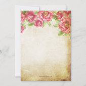 ヴィンテージ ラスティック フラワール エッフェル塔のキンセアニェラ 招待状 (裏面)