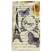 ヴィンテージ ラスティック フレンチ エッフェル塔 パリパーティー スモールペーパーバッグ (正面)