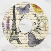 ヴィンテージ ラスティック フレンチ エッフェル塔 パリパーティー ワイングラスタグ (正面)