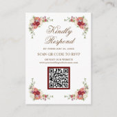 ヴィンテージ ラスティック フローラル QRコード 招待 RSVP ウェディングサイト エンクロージャーカード (正面)