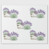 ヴィンテージ ラスティック ラベンダー ホワイト 包装紙 (フラット)