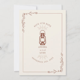 ヴィンテージ ラスティック ランタン テラコッタ ウェディング セーブザデート