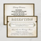 ヴィンテージ ラスティック 受付カード - チケット エンクロージャーカード (正面/裏面)