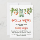 ヴィンテージ ラスティック 地元で育てられた ガーデン ベイビー シャワー 招待状 (正面)