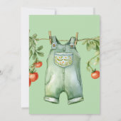 ヴィンテージ ラスティック 地元で育てられた ガーデン ベイビー シャワー 招待状 (裏面)