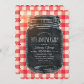 ヴィンテージ ラスティック 30周年 結婚記念日 ピクニック 招待状 (正面/裏面)