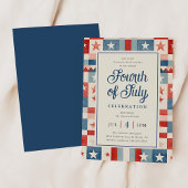 ヴィンテージ ラスティック 4th of July パーティー 招待状