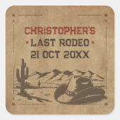 ヴィンテージ ラスト ロデオ ラスティック カウボーイ バチェラーパーティー スクエアシール (正面)