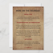 ヴィンテージ ラスト ロデオ ラスティック カウボーイ バチェラーパーティー 招待状 (裏面)