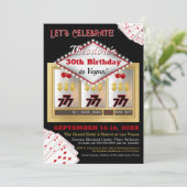 ヴィンテージ ラスベガス カジノ 誕生日 招待状 (スタンド正面)