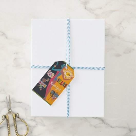 ヴィンテージ ラスベガス ブライズウィークエンド パーティー ギフトタグ (より糸付き)