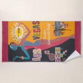 ヴィンテージ ラスベガス ブライズウィークエンド パーティー ビーチタオル (正面)