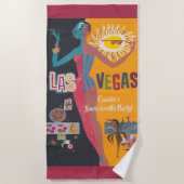 ヴィンテージ ラスベガス ブライズウィークエンド パーティー ビーチタオル (正面)