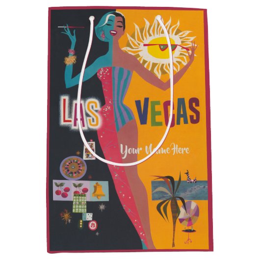 ヴィンテージ ラスベガス ブライズウィークエンド パーティー ミディアムペーパーバッグ (正面)