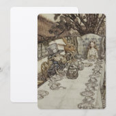 ヴィンテージ ラッカム 不思議の国のアリスのお茶会 招待状 (正面/裏面)