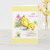 ヴィンテージ – ラッキーダックが入ってきただけ。 カード (黄色い花)